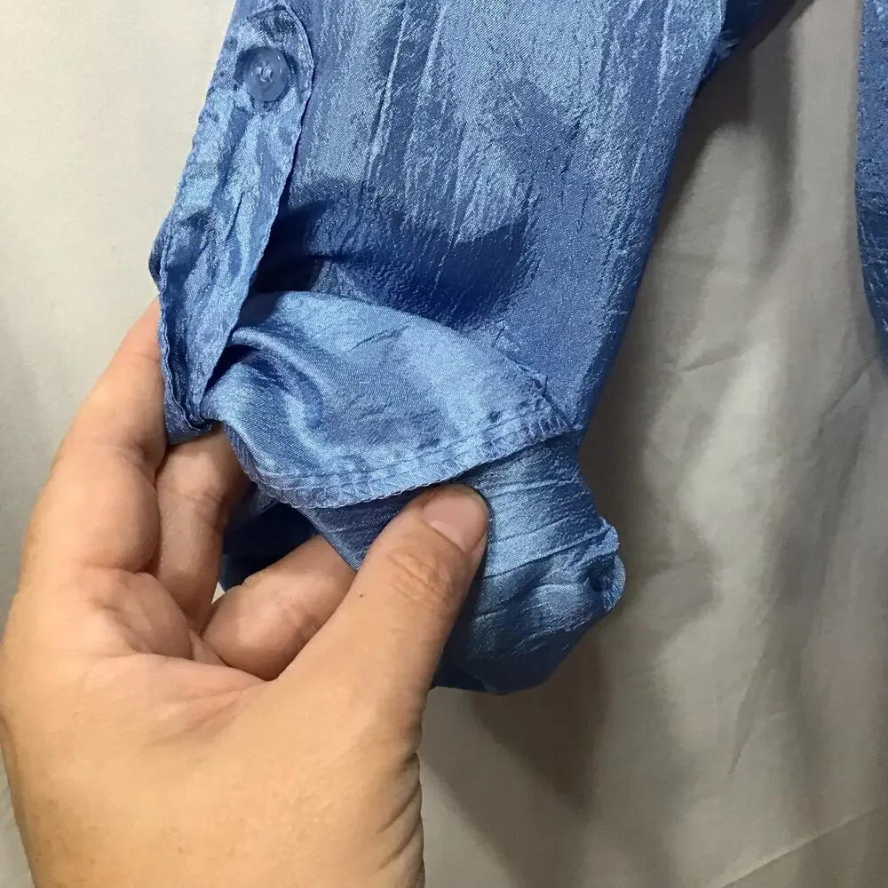 Vintage DVF | Blue Parachute Blouse Diane Von Fustenberg 16
